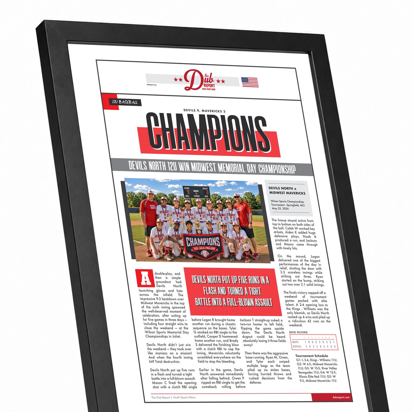 Game Custom Youth Sports Article
