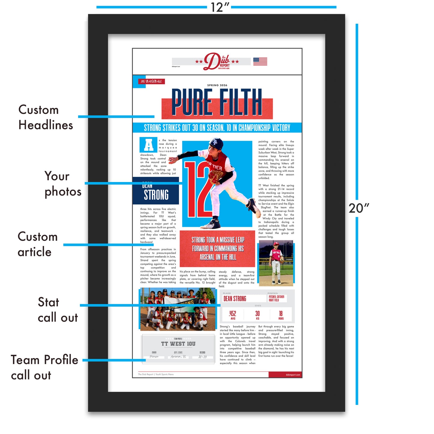 Player Custom Youth Sports Article